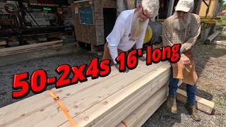 sawing 50 16 foot 2x4s # 887