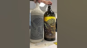 Etched and Hand Painted Dragon Design Wine Label | BERGIN Screen Printing & Etching