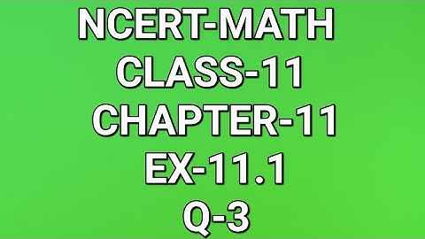 Ex-11.1 Q-3 Class 11 ( Conic Section ) NCERT Math