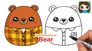How To Draw Simple Buildings How to Draw a Bear Easy | Fall Squishmallows - KidzTube