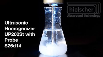 Hielscher Ultrasonic Homogenizer UP200St - Dissolving Salt Crystals in Water