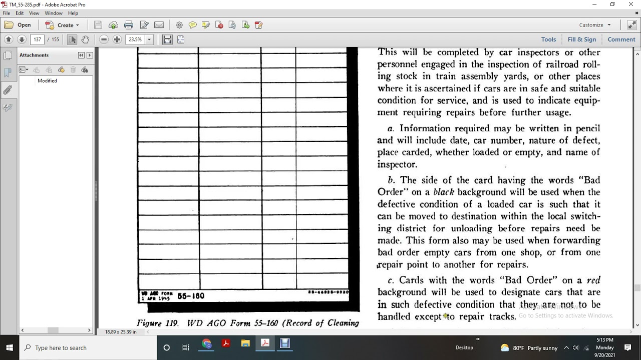 TM 55 285 INSPECTION AND MAINTENACNE ROLLING STOCK PART 23