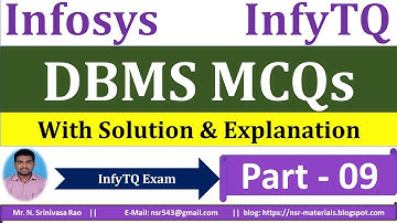DBMS MCQs | InfyTQ 2023 DBMS MCQs | DBMS MCQs Solution & Explanation | Database MCQs | Part-9