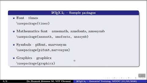 Packages (Style files) in LaTeX