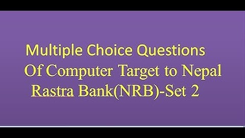 Multiple choice questions of computer(set 2)||Tulshi Ram Dhakal||Computer