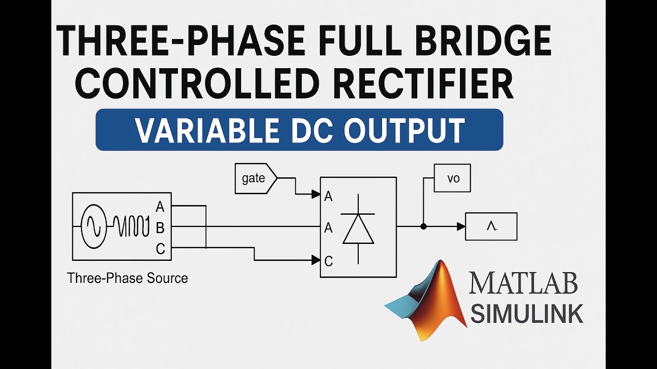 Three-Phase Full Bridge Controlled Rectifier | Variable DC Output in MATLAB Simulink