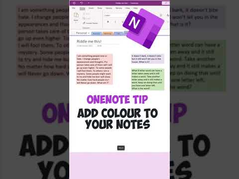 How to Add a Background Colour to Notes in OneNote #Short