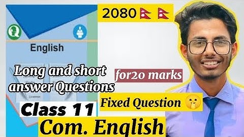 Com. English fixed questions || Class 11