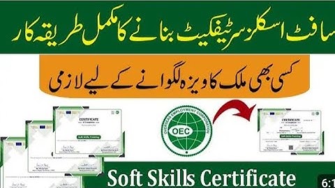 Pak Soft Skill Training Certificate  Full Process Explained OEC Certificate 