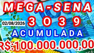Acumulada R100.000.000,00 Concurso 3039 E Nesse Domingo Mega-Sena
