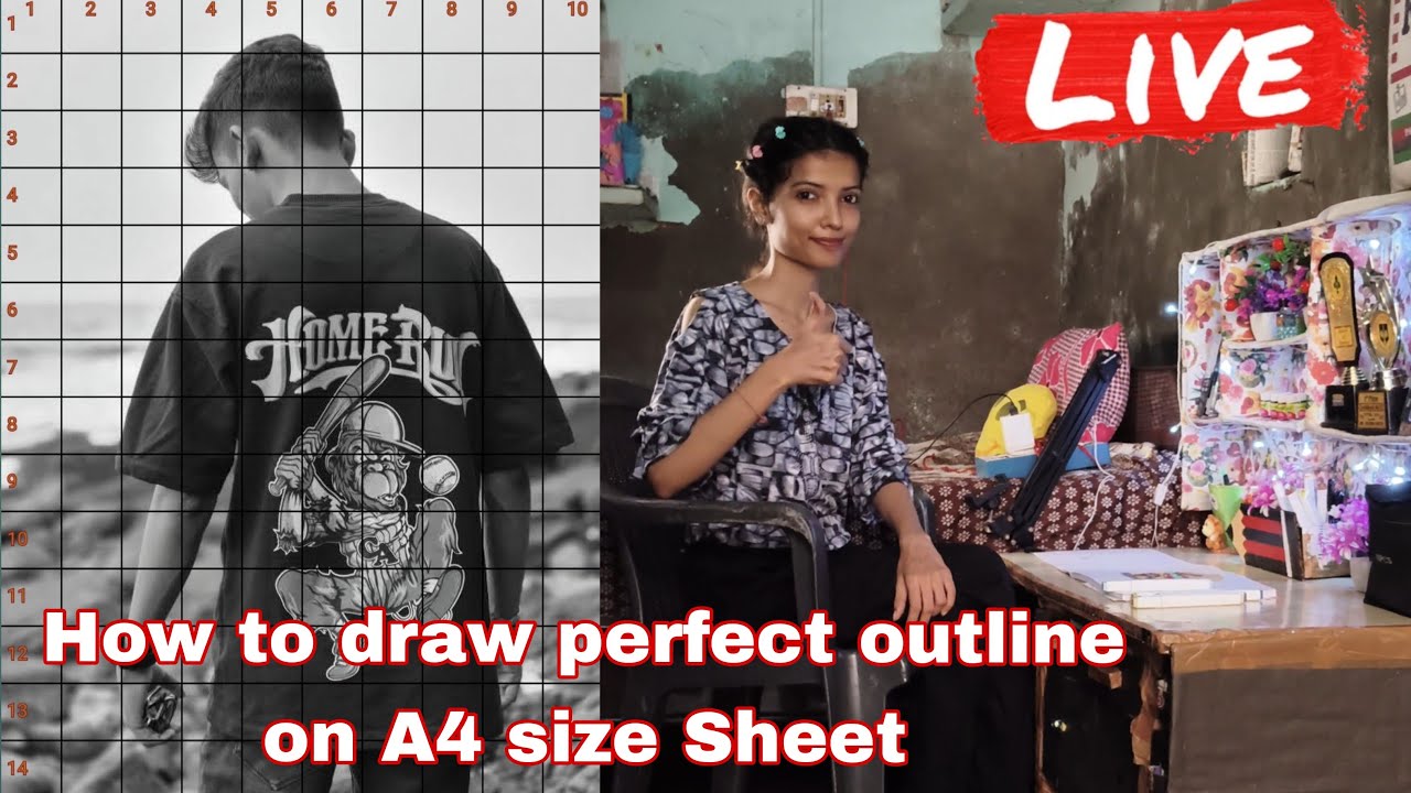 How to draw perfect outline on A4 size Sheet #shorts#trending#art#viral ...