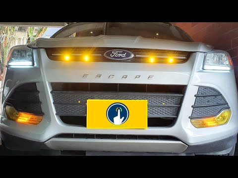 bolígrafo Que agradable elevación Luz DRL LED Ambar en Parrilla Ford Escape Kuga 2014 - YouTube