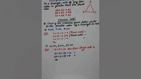 Class 7 || Math || Chapter 12 || The triangle and its Properties || Triangle inequality property