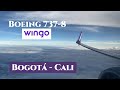 Reporte de vuelo Bogotá (BOG) - Cali (CLO) B737 Wingo Low Cost $13.7 usd. Renta con Alamo incluida.