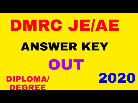 DMRC JE/ AE/ Maintainer Answers key Out 2020