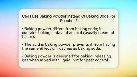 Can I Use Baking Powder Instead Of Baking Soda For Roaches? - Insects and Invaders