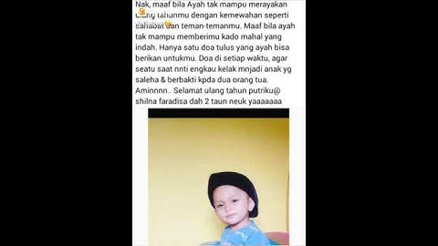 Status ayah untuk ulang tahun anaknya Paling Sedih