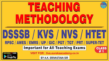 TEACHING METHODOLOGY - TM (Important for All Teaching Exams) BY A.K. SRIVASTAVA SIR | EUREKA ACADEMY