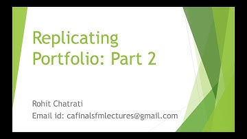 Lecture 3 (Part 2) - Option Valuation: Portfolio Replication Method (CA Final; CFA L2; FRM P1)