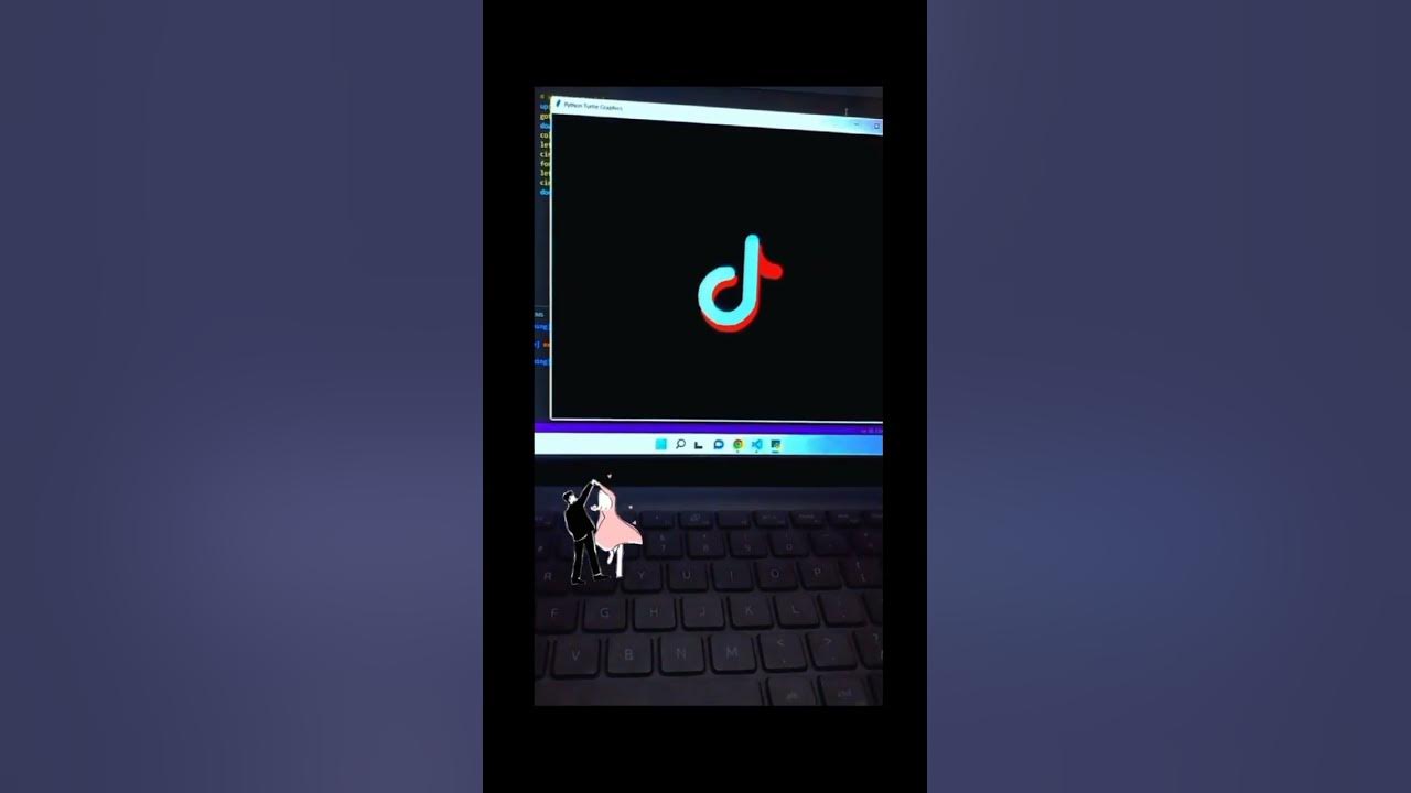 draw tik tok logo using python programming - YouTube