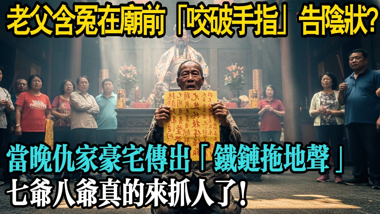 老父含冤在廟前「咬破手指」告陰狀？當晚仇家豪宅傳出「鐵鍊拖地聲」...七爺八爺真的來抓人了！