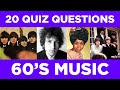 60's Music Quiz | 60's Music Trivia | Music Quiz Questions