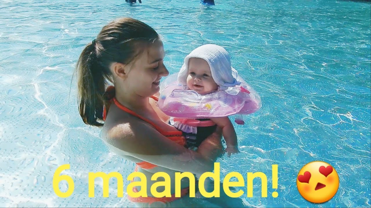 Baby 6 maanden oud! 😍 & eerste keer zwemmen in het zwembad 🏊‍♀️