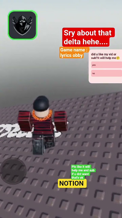 NOTION..... LYRICS OBBY #roblox #song #lovesong