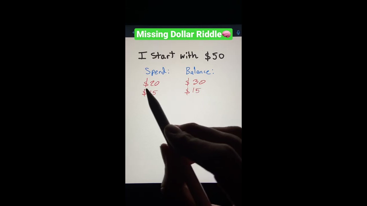 Find The Missing Dollar Math Riddle Fun JusticeTheTutor Maths Shorts