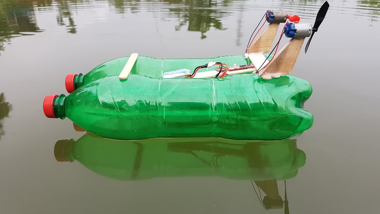 how to make rc boat at home out of plastic bottles - youtube