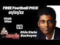 Free Football Pick Utah Utes vs Ohio State Buckeyes Prediction, 1/1/2022 College Football Best Bet