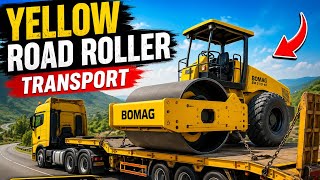 Yellow Road Roller Transport 🚛 | Heavy Equipment Transport Gameplay | Truck Simulator screenshot 2