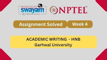 Academic Writing Week 4 || NPTEL ANSWERS 2024 #nptel #nptel2024 || NPTEL 2024