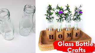 DIY Glass Bottle Decor | Bottle Decoration Ideas |ඉවතලන බෝතල් වලින් කල සැරසිලි