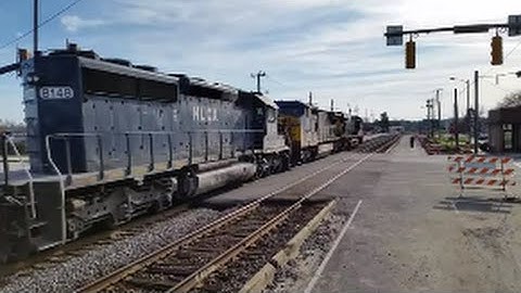 [CSX]5442 ES40DC & 8148 HLCX BLUEBIRD SD40-2 Leads Q401-11 in Fayetteville NC & Just The Headlight