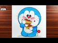 Doraemon drawing  how to draw doraemon eating dora cake
