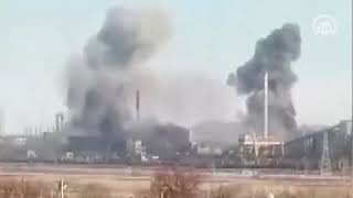 Heavy Bombard by the Russian Forces on the territory of the Azovstal metallurgical plant in Mariupol