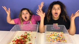Today we made two gallons of clear gummy bear slime. used real bears
in one slime and fake the other new merch...get your life...