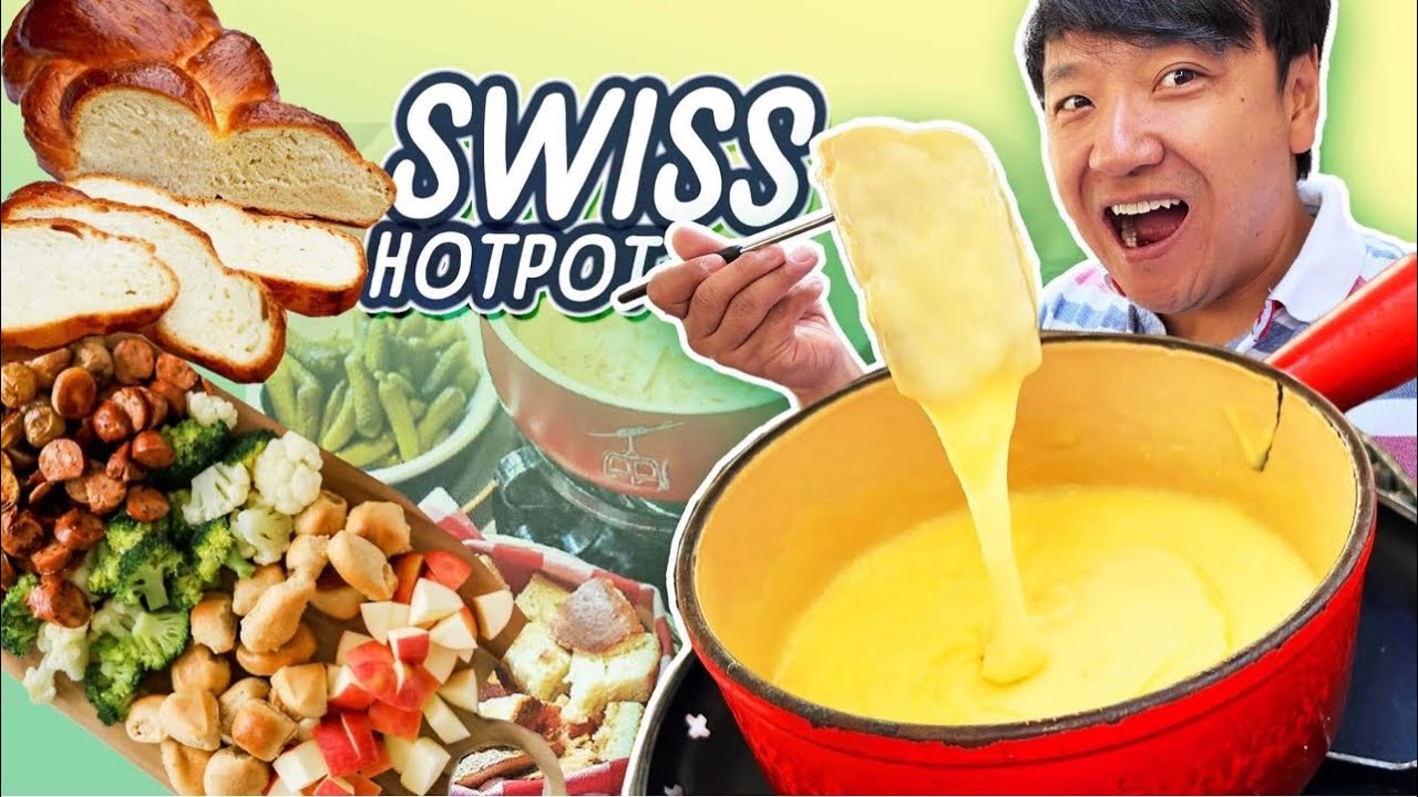 First Time Trying “SWISS HOTPOT” Fondue & Raclette in Geneva Switzerland | Strictly Dumpling