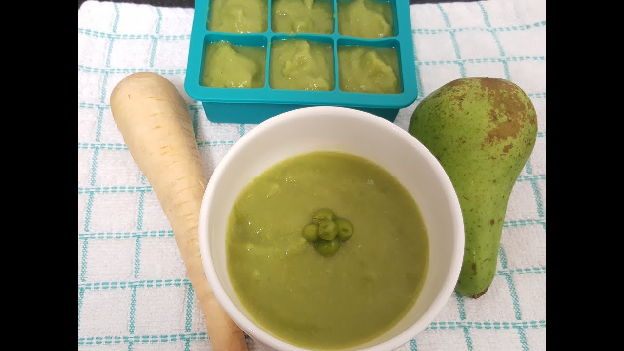 How to Make Parsnip, Peas & Pear Puree Baby Food Recipe 6+ Months