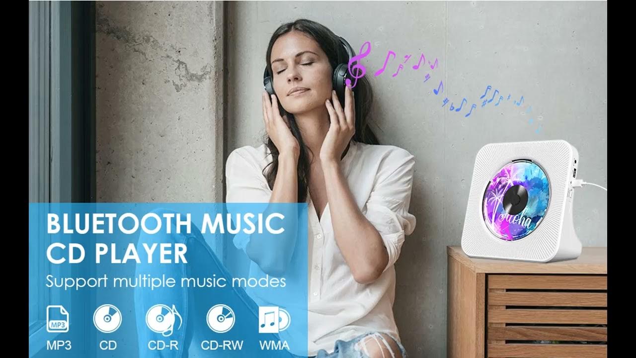 Gueray portable cd player wall mount desktop bluetooth cd players for