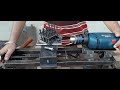 Homemade drill powered mini lathe machine. drill powered metal lathe machine.