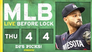 MLB DFS Picks Today 4\/4\/24: DraftKings \& FanDuel Baseball Lineups | Live Before Lock