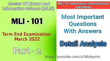 MLI 101 Top Most Questions With Detail Analysis For Term End Examination 2022 | Long Questions P - 2
