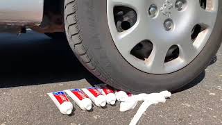 Crushing Crunchy \& Soft Things By Car! - EXPERIMENT - CAR VS PLASTIC FOOT #trending #viral #video