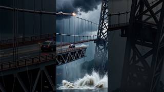 😱 Bridge Torn Apart by Extreme Storm &amp; Lightning! #shorts