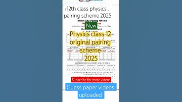 Physics class 12th pairing scheme 2025| Class 12 physics pairing scheme 2025