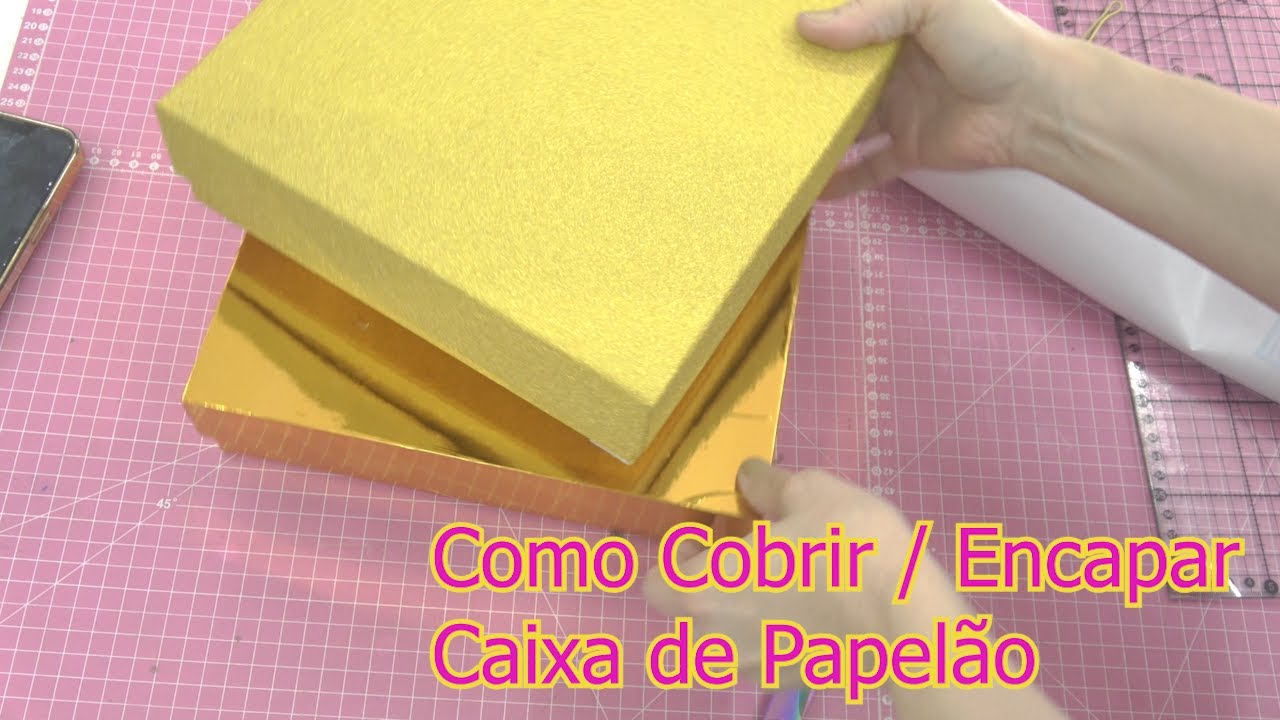 Como Cobrir / Encapar Caixa de Papelão com Contact