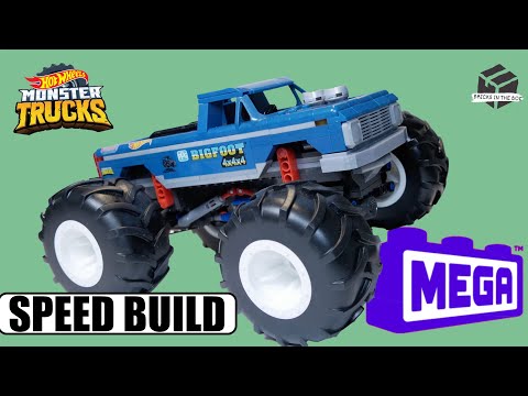 Mega Construx Bigfoot Monster Truck HHD20, Hot Wheels, Speed Build, Mattel