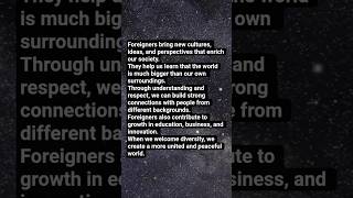 Foreigners &amp; Diversity | Short Motivational Speech #Foreigners #Diversity #Unity #Respect